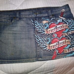 Jean mini skirt